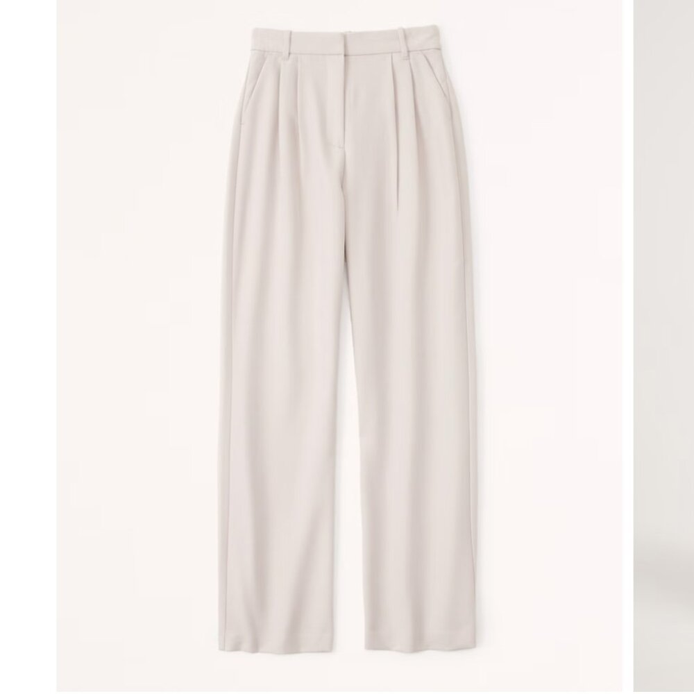 NEW Curve Love A&F Sloane Tailored Wide Leg Pant - 31 Long